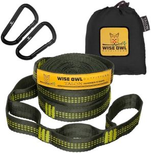 Wise Owl Outfitters Hammock Straps for Trees – 10ft Heavy-Duty Tree Hanging Kit with Carabiners, 38 Loops & Hooks – Essential Hammock Accessories for Camping