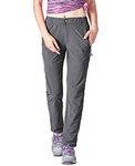 YSENTO Womens Walking Trousers - Waterproof Outdoor Summer Lightweight Hiking Climbing Pants with Zip Pockets(Dark Grey,S)