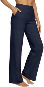 EFAN Women Wide Leg Yoga Dress Pants with Pockets High Waisted Stretchy