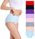 YOULEHE Women's High Waist Knickers Ladies Cotton Briefs Underwear Full Coverage Soft Breathable Panties Multipack (8 Pack-H05, 3XL)