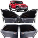OTO2EYE Car Sun Shade Compatible for Mahindra Thar Roxx Model 2024 to 2025, Z-Black Super Magnetic Grip, Front Window Zipper, Side Window Curtains, 6 Pieces Set