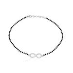 abhooshan 92.5 Sterling Silver Infinity Modern Bracelet with Mangalsutra Black Beads for Women | Ideal Gift for Wife or Friend | With Certificate of Authenticity