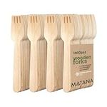 MATANA - 1000 Premium Eco-Friendly Wooden Forks - Biodegradable & Compostable Cutlery