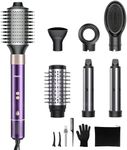 Vincofy 7-in-1 Hair Dryer Brush and Hair Styler Set – Fast Drying, Curling, Straightening & Volumizing – Hot Air Styling Tool with No Heat Damage – for All Hair Types – Purple