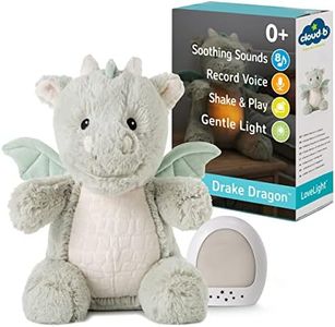 Cloud b Sound Machine with White Noise Soothing Sounds | Cuddly Stuffed Animal & Nomadic Nightlight | Record Parent Voice | Adjustable Settings & Auto-Shutoff | LoveLight™ Buddies - Drake The Dragon™