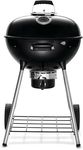 Napoleon PRO 22-Inch Cart Model Charcoal Kettle Grill - PRO22K-CART-3 - Black with Cart, Stainless Steel Spacer Ring, 363in² Cooking Area, Folding Side Shelf