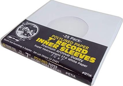 (25) Super Heavyweight Polylined Paper Inner Sleeves for 7" Records - Archival Quality, Acid-Free, Static-Free - Premium Protection