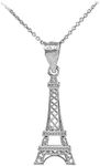 Fine 925 Sterling Silver Eiffel Tower Pendant Necklace, Sterling Silver