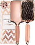 Lily England Hair Brush for Women For All Hair Types - Professional Paddle Brush for Blow Drying, Hair Detangling, & Straightening - Flat Hairbrush With Gel Handle for Easy Grip, Rose Gold