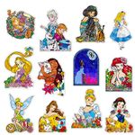 GTOTd Princess Fridge Magnet (12 Packs) Cute Girls Gifts Merch Decorations Bumper Decal Metal Flexible Vinyl Magnetic Decor Teens