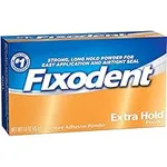 Fixodent Denture Adhesive Powder Extra Hold, Extra Hold 1.6 Oz (Pack of 3)