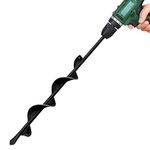 LONGRUN Earth Auger for Drill, Earth Auger with 3/8 Inch Hexagonal Shank, Earth Auger Hand, Earth Auger Electric, Flower Bulb Drill, Spiral Drill for Garden Snails - 4.3 x 38cm Drill for Garden Snails