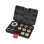 KATSU Brass Router Guide Bush Bushing Set 11 Pieces, Imperial Size High Precision Router Template Guide Lock Nut and Adapter Kit with Case 105435