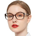 OCCI CHIARI Womens Fashion Reading Glasses 1.5+ Square Reading Glasses Premium Readers Glasses for Women Big Frame Ladies Glasses (Grey, 150)