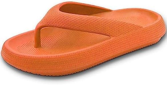 Flip Flops for Women Men Pillow Soft Slides Sandals Cushion Beach Flip Flops EVA Comfy Bath Spa Walking Sandals, Orange, 4-5 Women/2-3.5 Men