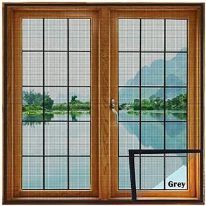 Lifekrafts Standard Size Window Mosquito Net (Size-120x120cms/47 * 47 Inches/3.94 * 3.94 Feet, Color-Grey) 120 GSM Stitched Fiberglass Net with Strong Hook & Loop Adhesive Tape
