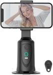 Auto Face Tracking Phone Holder, No App Required, 360° Rotation Tripod Smart Shooting Camera Mount for Live Vlog Streaming Video, with Detachable Remote, Rechargeable Battery,