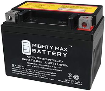 Mighty Max Battery, YTX4L-BS - 12 Volt 3 AH, 50 CCA, Rechargeable Maintenance Free SLA AGM Motorcycle Battery