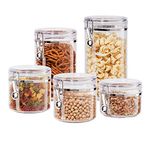 Oggi 9322. 5pc Clear Canister Food Storage Container Set, Acrylic