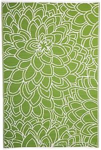 Eden Plastic mats Rugs Reversible and Recycled for Home, Patio, Backyard, Deck, Picnic, Beach, Trailer, Camping (Lime and White, 120cm x 179cm)