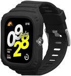 kwmobile Watch Band Compatible with Xiaomi Redmi Watch 4 - Strap Replacement Silicone Band - Black