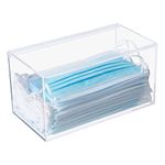 Koemehr Mask Dispenser Acrylic Masks Storage Box Hygiene Station with Cover for Disposable Masks, Tabletop Holder, High Clarity Mask Case for Home Office Car…