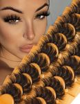 False Eyelashes Fluffy Natural Look 8D 20 mm Long C Curl Strip Eye Lashes Pack 10 Pairs Full Reusable Fake Eyelashes That Look Like Extensions by Goddvenus