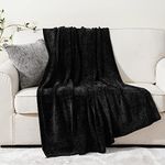 BATTILO HOME Black Throw Blanket for Couch, Warm Cozy Black Chenille Knit Blanket, Soft Decorative Black Throw Blankets for Bed Sofa Living Room Bedroom Home Decor, 51"x67"