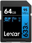 Lexar Professional 633x SD Card 64GB, SDXC UHS-I Card, Up To 95MB/s Read, for Mid-Range DSLR, HD Camcorder, 3D Cameras, LSD64GCB1EU633 (Product Label May Vary)