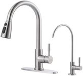 Kitchen Faucet and Water Filter Faucet Combo, WOWOW Stainless Steel Kitchen Sink Faucet with Drinking Water Faucet for Reverse Osmosis or Water Filtration System, Brushed Nickel