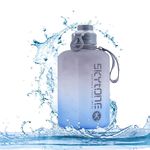 SKYTONE Water Bottle For Gym- Extra-Strong Leakproof BPA Free Large Water Jug Half Gallon Hydrate Bottle with Handle Ideal for Adults Men Sports Gym Fitness Outdoor Cycling - 2.2 Litre (Grey)