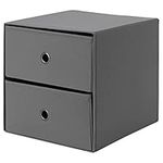 Mini chest with 2 drawers (Grey, 1)