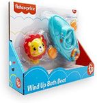 Fisher Price - Lion Paddle Boat - Baby Bath Toy - Bath Rope Toy for The Bath - Floating Water Toys Collection - Interchangeable Animals ( Deqube 920D00091)