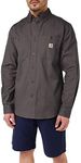 Carhartt Men's Rugged Flex Rigby Long Sleeve Work Shirt (Regular and Big & Tall Sizes), Gravel, Large