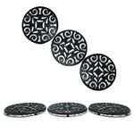 Cast Iron Decorative Metal Trivet Set by Trademark Innovations (Set of 3 Black)