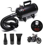 Motorbike Dryer Motorcycle Blower Blaster Pet Grooming Hairdryer with Heat Control Air Flow Control + 3 Nozzles