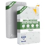 Utopia Bedding Waterproof Mattress Protector, Double Bed Size 135 x 190 x 30 cm (Pack of 2), Premium Mattress Cover, OEKO-Tex Certified, Breathable and Machine Washable