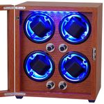 Lenway 4 Watch Winder with Quiet Motor，Automatic Watch Winder Four Rotation Modes，Watch Winder with Led Light(New Upgrade)、Best Gift, EB, Modern