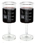 Handmade Beaker Wine Glass, Made of Lab Grade Borosilicate 3.3 Glass - 250mL Capacity, Dishwasher Safe - Pack of 2