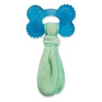 Nylabone Puppy Teething Chew Toy Freezer Bone with Soothing Cloth, Peanut Butter Flavour, S, for Puppies Up to 11 kg