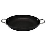 Hairy Bikers CKW2026 Lightweight Cast Iron Paella Pan with Non Coating, Honeycomb Base Reduces Risk of Sticking, for Home Kitchens (32cm, Black)