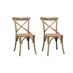 Biscottini Set of 2 Wood kitchen chairs 86x42x46 cm | Wooden kitchen chair Made in Italy | Vintage chairs for dining room | Wood chairs kitchen and garden