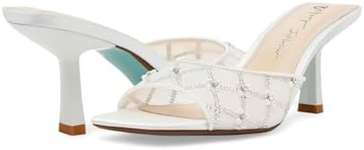 Betsey Johnson Women's EMM Heeled Sandal, Ivory, 5.5