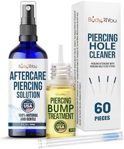 BodyJ4You Piercing Aftercare Spray Keloid Bump Removal Piercing Hole Cleaner - Earring Hole Cleaner Piercing Floss Ear Hole Cleaner - Natural Saline Wound Wash - Pierced Ears Nose Cleaning Kit