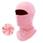 ROCKBROS Men's Balaclava Windproof Ski Mask Cold Weather Balaclava Mask Winter Thermal Hood for Skiing Cycling Helmet Pink