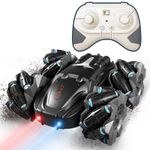 Amitasha 2.4GHz Remote Control Rock Crawler Car 4X4 All-Terrain Dual Sided Climbing Vehicle 360° Rotate Double Sided 4WD Rechargeable Off-Road Truck for Kids