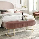 Nicole Miller Velvet Bench - Blush/