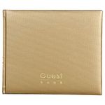 Mahavir Guest Book - Hard Bound - Medium Size (18cm x 22cm) - Landscape Opening - 144 Pages - Acrylic Coated Cover Material - (Gold)