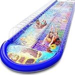 Undersea Water Dual Slip and Slide - 18 Ft X 5 Ft Slip N Slide and Sprinkler Splash Pad, Water Slide with Body Boards Blue