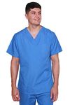 Mirabella Health & Beauty Unisex Lister Hospital Scrub Top Hospital Blue L